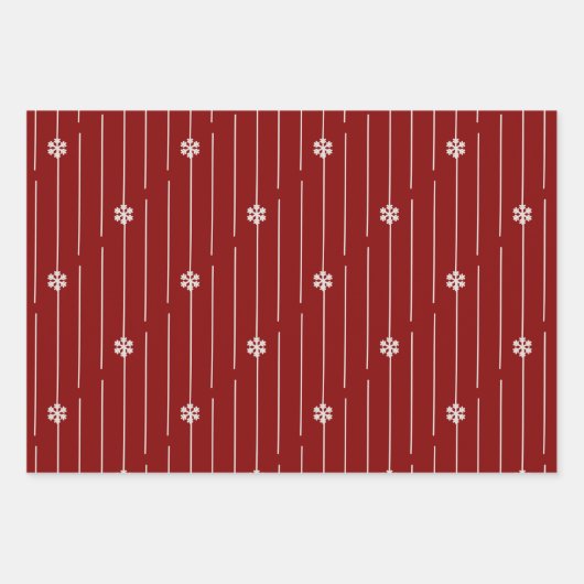 kerstbomen en sterren in rood en wit blauw inpakpapier vel (Voorkant 3)