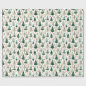 Kerstbomen en sterren Moderne Kerstmis Cadeaupapier (Vlak)