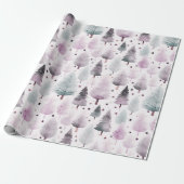 Kerstbomen en sterren Moderne Kerstmis Cadeaupapier (Uitgerold)