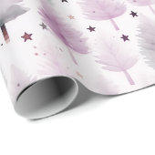 Kerstbomen en sterren Moderne Kerstmis Cadeaupapier (Rol Hoek)