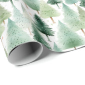 Kerstbomen en sterren Moderne Kerstmis Cadeaupapier (Rol Hoek)