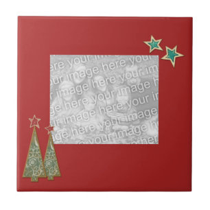 Kerstbomen en sterrenfoto's met een eigen personal tegeltje
