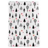 🎄 kerstbomen en 🎾 tennisrackets medium cadeauzakje (Achterkant)