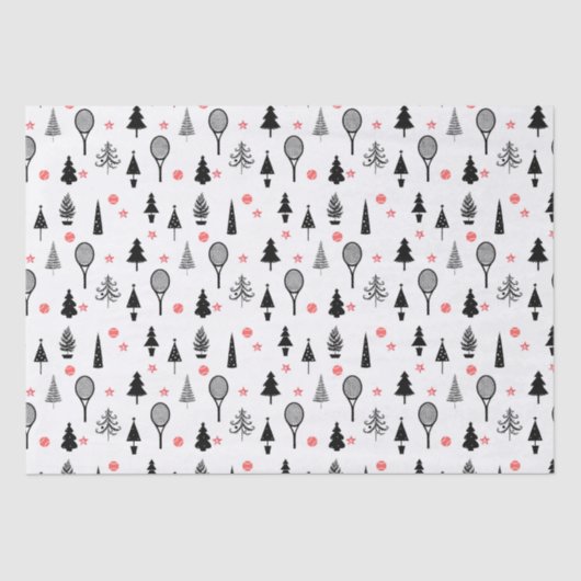 🎄 kerstbomen en 🎾 tennisrackets tissuepapier (Voorkant)