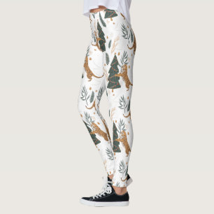 kerstbomen en tijgers leggings