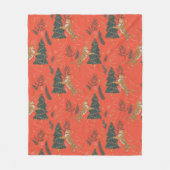 kerstbomen en tijgers, patroon, aangepaste achterg fleece deken (Voorkant)