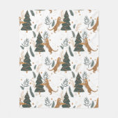 kerstbomen en tijgers, patroon, aangepaste achterg fleece deken (Voorkant)