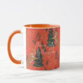 kerstbomen en tijgers, patroon, aangepaste achterg mok (Links)