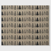 Kerstbomen feestdag faux Kraft Paper Pattern Cadeaupapier (Vlak)