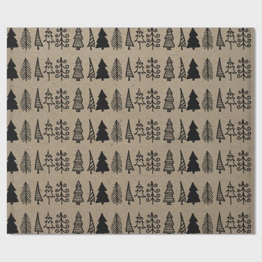 Kerstbomen feestdag faux Kraft Paper Pattern Cadeaupapier