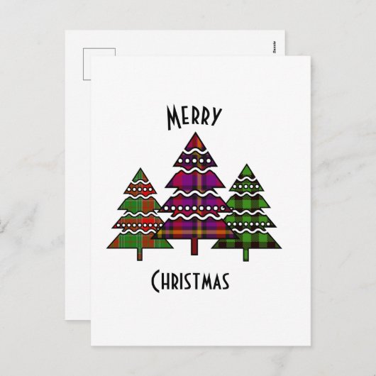 kerstbomen feestdagenkaart (Voorkant / Achterkant)