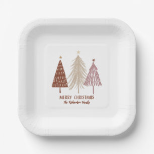 Kerstbomen - Feestelijke Kerstmis Vakantie Elegant Papieren Bordje