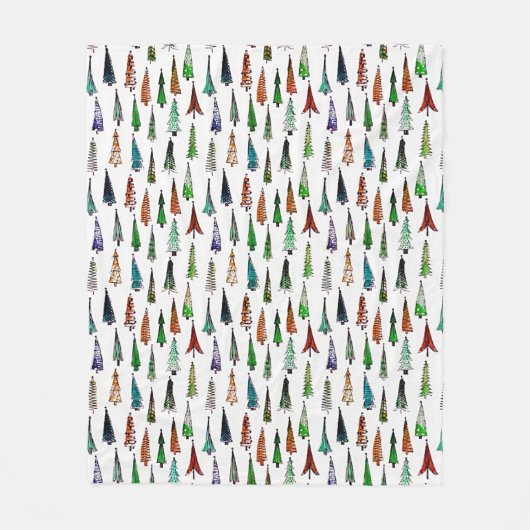 kerstbomen fleece deken (Voorkant)