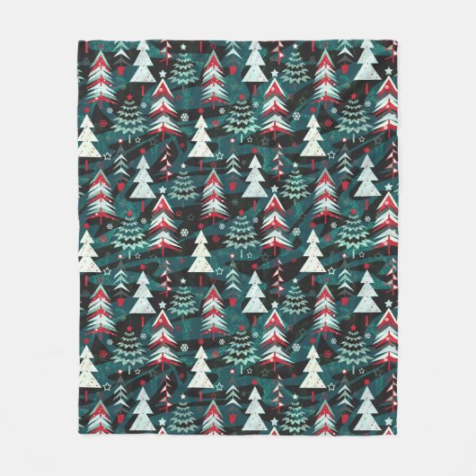 kerstbomen. fleece deken (Voorkant)