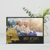 Kerstbomen Foto Sjabloon Gold ID863 Kaart (Staand voorkant)