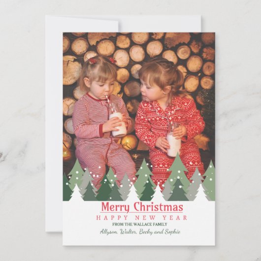 Kerstbomen Fotofeestkaart Feestdagenkaart (Voorkant)