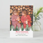 Kerstbomen Fotofeestkaart Feestdagenkaart (Staand voorkant)