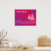 kerstbomen gemaakt van Snowflakes Poster (Keuken)
