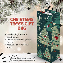 kerstbomen Gift Bag Wijn Cadeautas