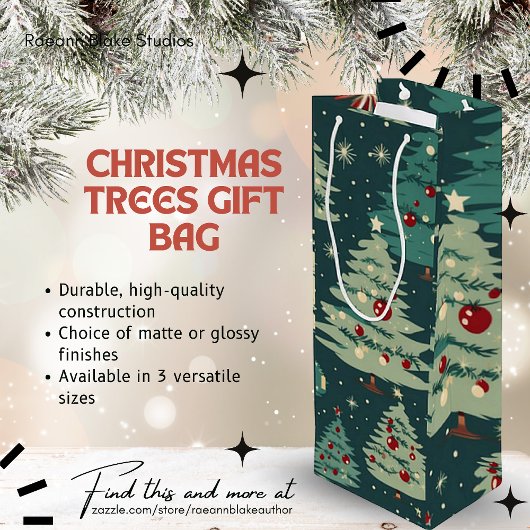 kerstbomen Gift Bag Wijn Cadeautas