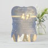 kerstbomen, Gold Bow Company kerstparty Kaart (Staand voorkant)