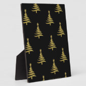 Kerstbomen Gold op zwart Fotoplaat (Zijkant)