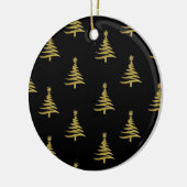 Kerstbomen Gold op zwart Keramisch Ornament (Links)