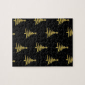 Kerstbomen Gold op zwart Legpuzzel (Horizontaal)