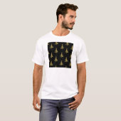 Kerstbomen Gold op zwart T-shirt (Voorkant volledig)