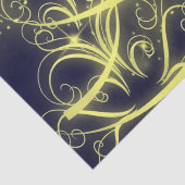 Kerstbomen, gouden sterren, marineblauw Vakantie Tissuepapier (Detail)