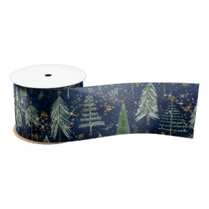 Kerstbomen Gouden Twinkle Sterren Marine Blauw Hou Lint
