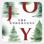 Kerstbomen groen vakantie vreugde vierkante sticker (Voorkant)