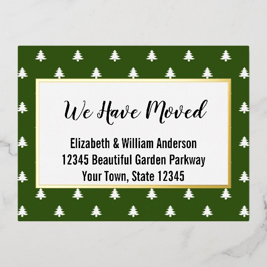 Kerstbomen groen & wit bewegende aankondiging (Voorkant)