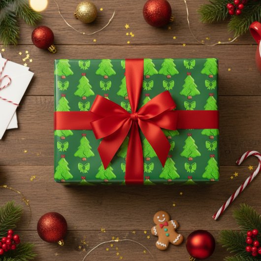 Kerstbomen Hand getrokken geschenk Cadeaupapier