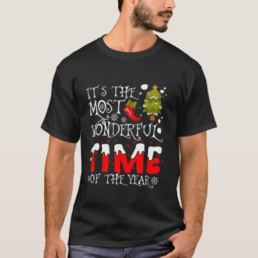 Kerstbomen Het is de mooiste tijd van de wereld T-shirt (Voorkant)