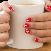 Kerstbomen Hete rode Minx Nail Art