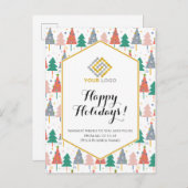 Kerstbomen Holiday Moderne Logo Business Briefkaart (Voorkant / Achterkant)