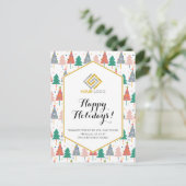 Kerstbomen Holiday Moderne Logo Business Briefkaart (Staand voorkant)
