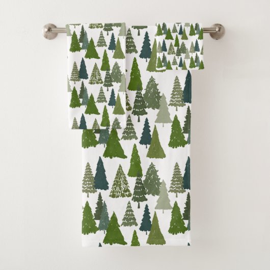 Kerstbomen Holiday Pattern  Bad Handdoek (Insitu)