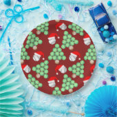 Kerstbomen, honkbal, kerstmanhoeden papieren bordje (Feest)