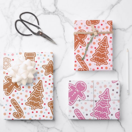  kerstbomen horen sterren kerst inpakpapier vel (Voorkant)