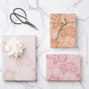  kerstbomen horen sterren kerst inpakpapier vel