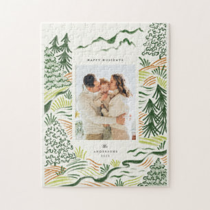 Kerstbomen illustatie vakantie familie foto legpuzzel