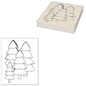 Kerstbomen illustratie kunststempel 	rubberstempel (Gestempeld)