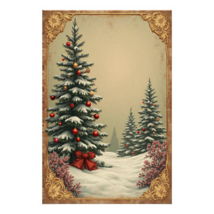 Kerstbomen in de Sneeuw Perfect Poster