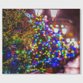 Kerstbomen in de straat cadeaupapier (Vlak)