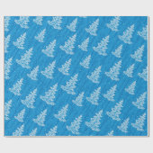  kerstbomen in het bos bij sneeuwval cadeaupapier (Vlak)