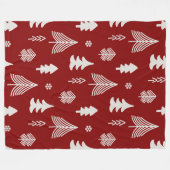 Kerstbomen in rood en wit fleece deken (Voorkant (Horizontaal))