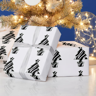 kerstbomen in Zebra Print Wrapping Paper Cadeaupapier