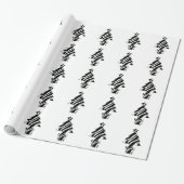 kerstbomen in Zebra Print Wrapping Paper Cadeaupapier (Uitgerold)